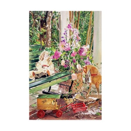 David Lloyd Glover 'Rocking Horse Dolls And Lilacs' Canvas Art,30x47